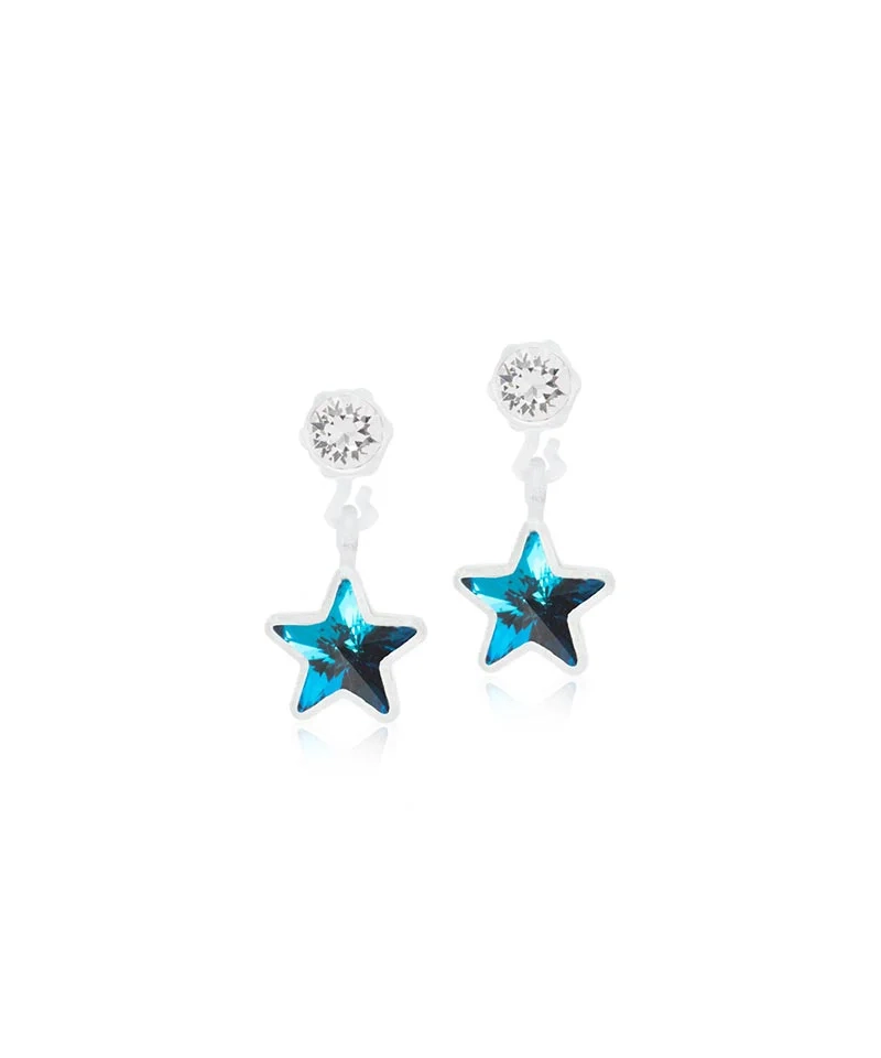 Blomdahl - MP Pendant Star 4/6 mm Crystal/Aquamarine