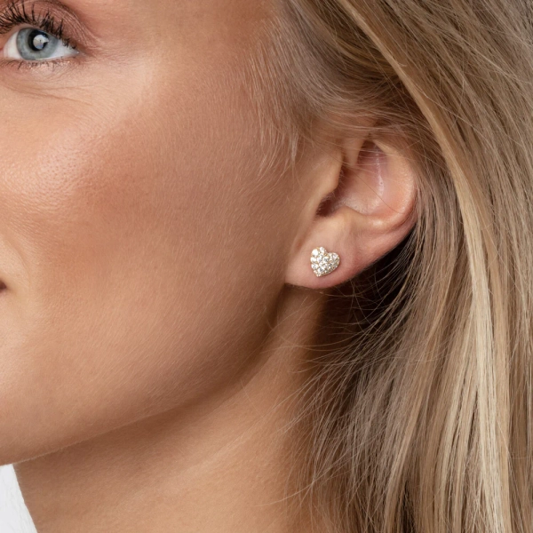 eleganta små örhängen i 18K guldpläterat silver med gnistrande Cubic Zirconia.
