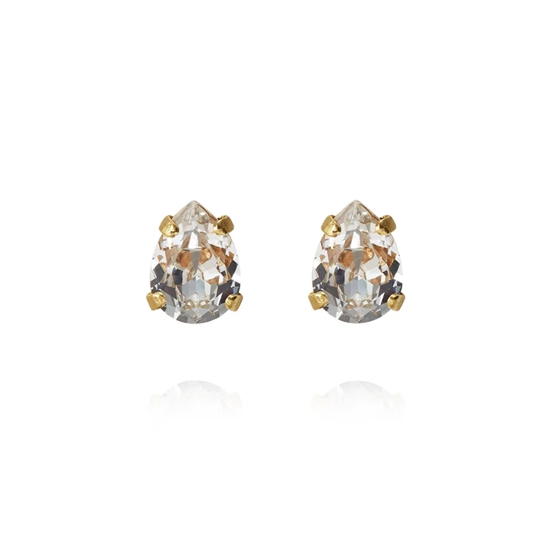Caroline Svedbom - Superpetite Drop Ear Gold Crystal