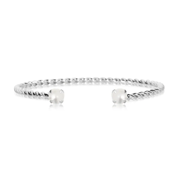 Mini Twisted Bracelet Rhodium Pearl - Caroline Svedbom - Snabb frakt & paketinslagning - Nordic Spectra