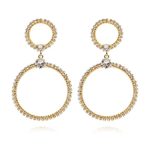 Forever Love Earrings i guldpläterad mässing med skimrande kristaller