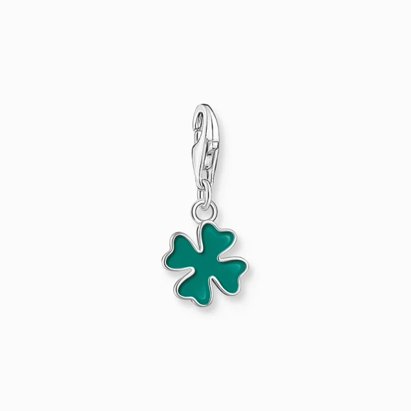 Charm pendant green cloverleaf silver - Thomas Sabo - Suuri valikoima & ilmainen lahjapaketointi - Nordic Spectra