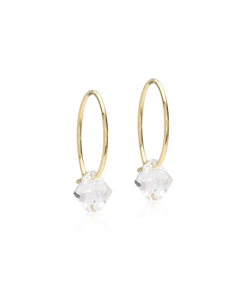 Blomdahl - GT Ear Ring 14 mm Bicone 6 mm Crystal