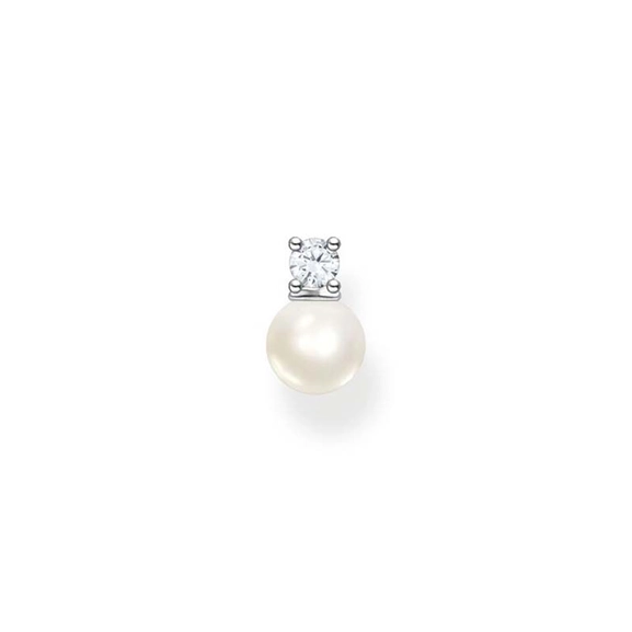 Einzel Ohrstecker Perle Mit Weißem Stein Silber von Thomas Sabo, Schneller Versand - Nordicspectra.de