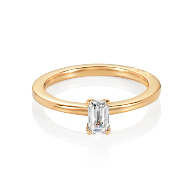 Emerald Star Ring 0.40 ct Gold