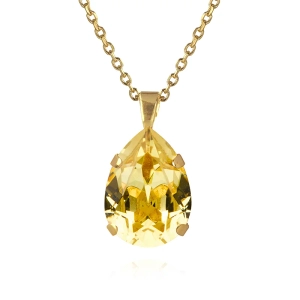 Halsband i guld med en mörk jonquil-droppe