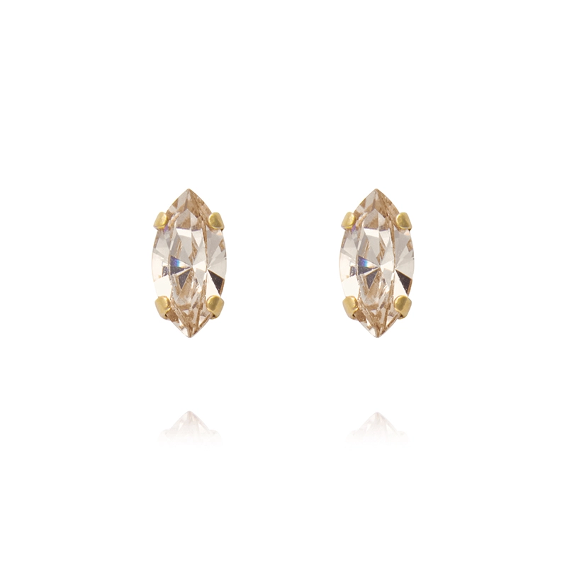 Caroline Svedbom - Petite Navette Earrings Gold Light Silk