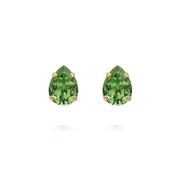Guldpläterade Amelia Stud Earrings med gnistrande gröna Swarovski® Recreated Peridot-kristaller