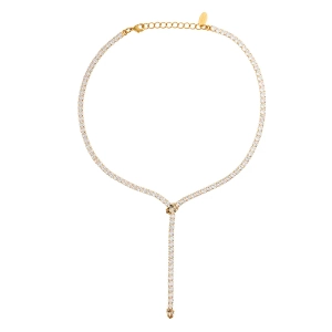 Guldpläterat halsband med gnistrande kristaller från Caroline Svedbom