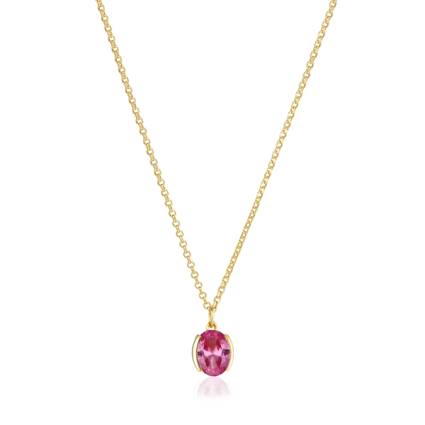 Ellisse Carezza Halsband i rosa guld med gnistrande cubic zirconia
