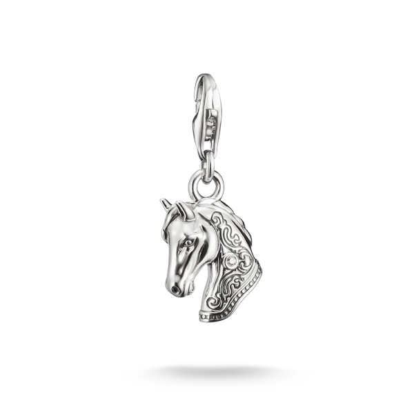 Hästhuvud Berlock från Thomas Sabo i svärtat silver med gnistrande zirkoniastenar