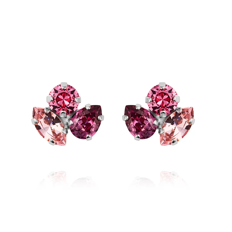 Caroline Svedbom - Ana Earrings Rhodium Dark Rose Combo