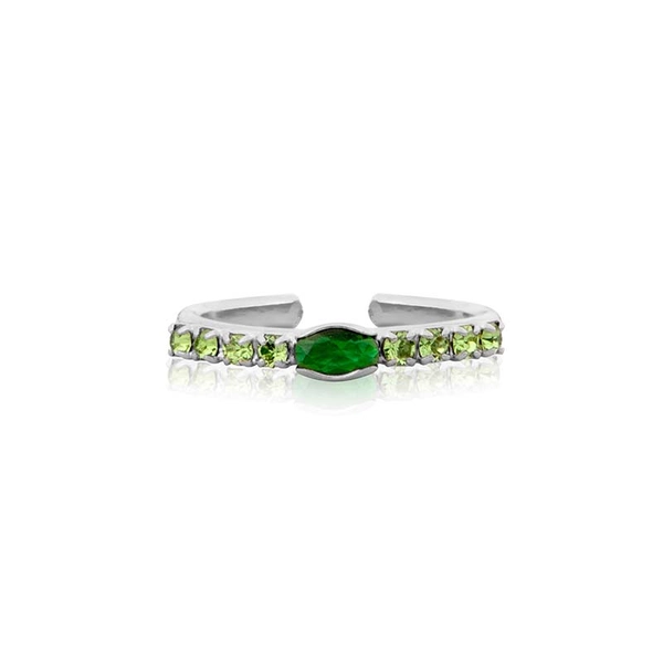 Tracy Ring Rhodium Fern Green - Caroline Svedbom - Nopea toimitus ja lahjapakkaus - Nordic Spectra