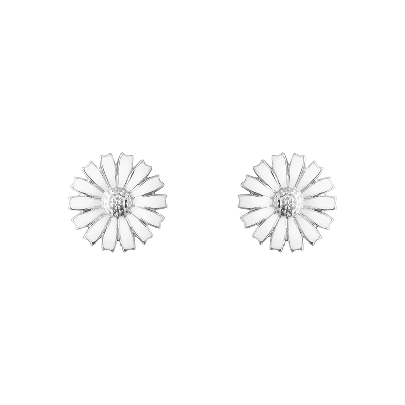 Georg Jensen - Daisy Vit Örhängen ⌀ 11 mm