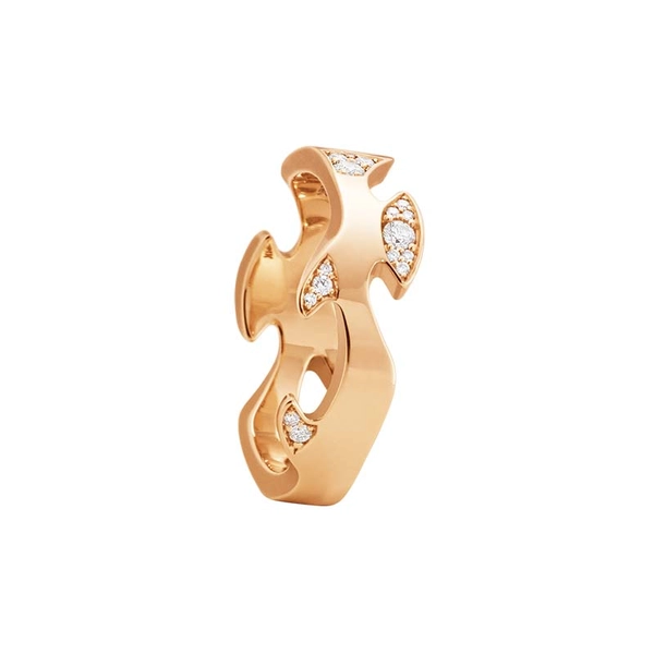 Fusion Mittring Roséguld Pavé Diamanter - Georg Jensen örhängen - Snabb frakt & paketinslagning - Nordicspectra.se