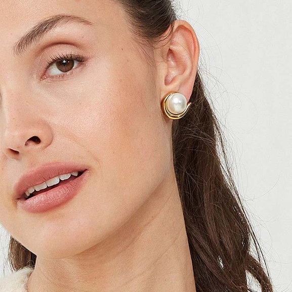 Parisian Pearl Clip On Maxi Gold - Edblad - Snabb frakt & paketinslagning - Nordicspectra.se