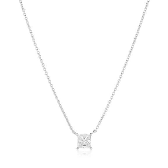 Ellera Quadrato Halsband i silver med gnistrande cubic zirconia-stenar från Sif Jakobs