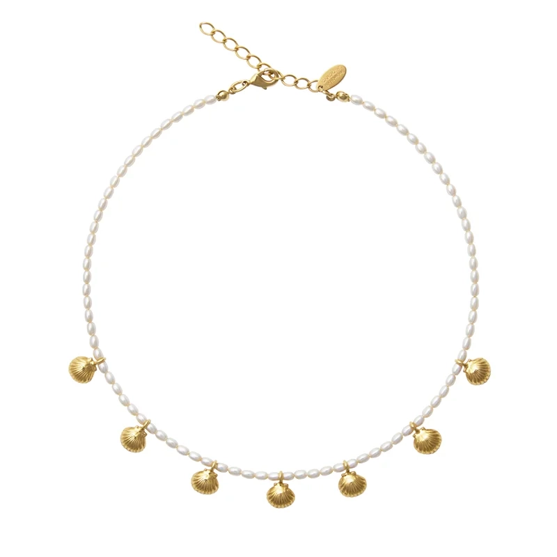 Caroline Svedbom - Shell Pearl Choker Gold