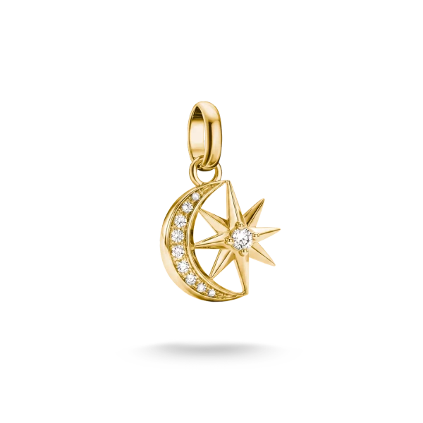 CC Connect Sparkling Moon And Star Charm Gold - Thomas Sabo - Suuri valikoima & ilmainen lahjapaketointi - Nordic Spectra
