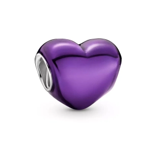 Pandora Moments -kokoelman metallinen Purple Heart -hyöty hopeanvärinen.