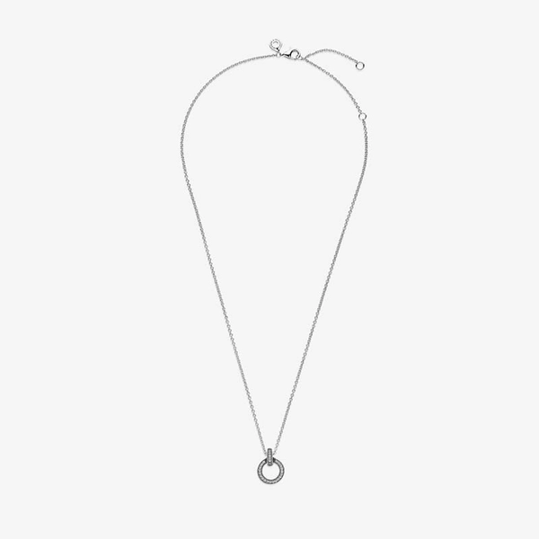 Hängsmycke med Dubbel Cirkel & Halsband - PANDORA - Snabb frakt & paketinslagning - Nordicspectra.se