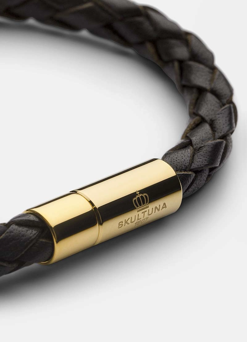 Leather Bracelet Silver - Black - Skultuna - Snabb frakt & paketinslagning - Nordicspectra.se