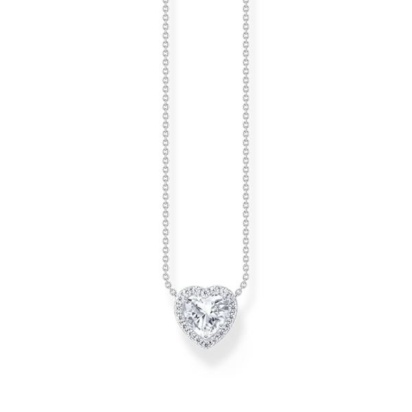 Hjärtformat Halohalsband med Glittrande Stenar - Thomas Sabo - Snabb leverans & paketinslagning - Nordic Spectra