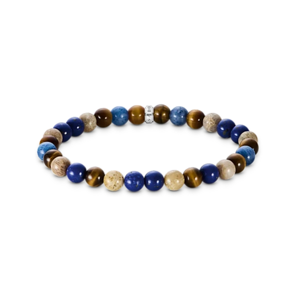 Bead-Armband in Braun- und Blautönen 7 mm - Thomas Sabo - Nordic Spectra