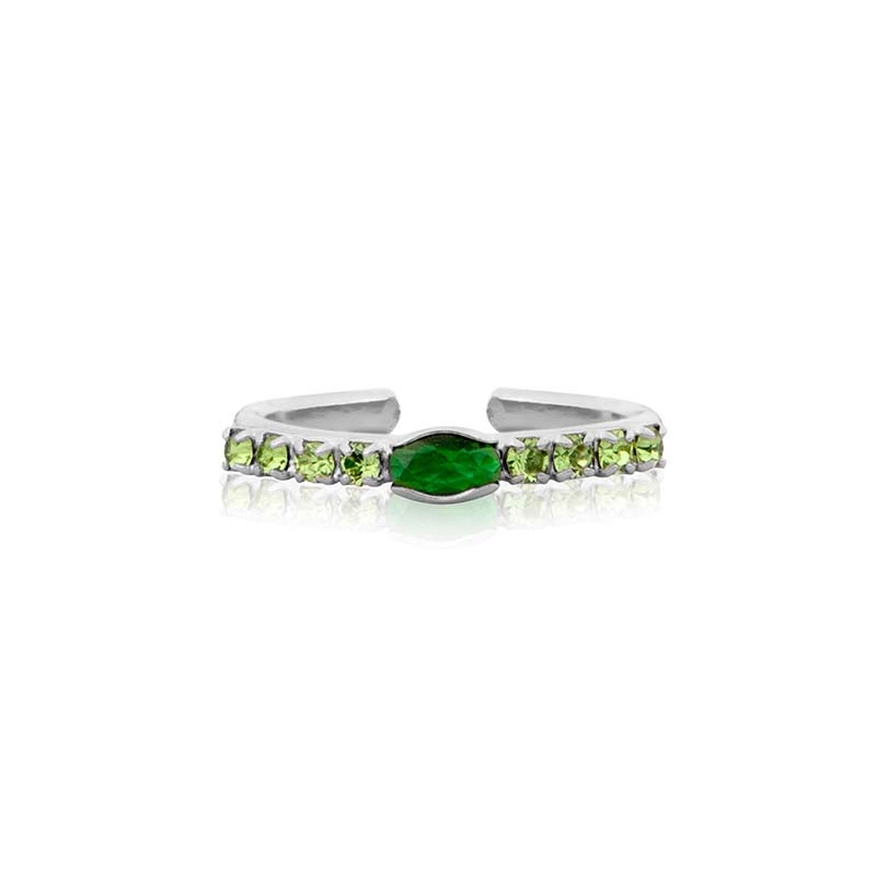 Caroline Svedbom - Tracy Ring Rhodium Fern Green