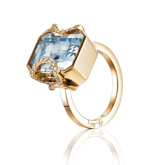 Little Magic Star Ring Aquamarine Gold - Efva Attling ringar - Snabb frakt & paketinslagning - Nordicspectra.se