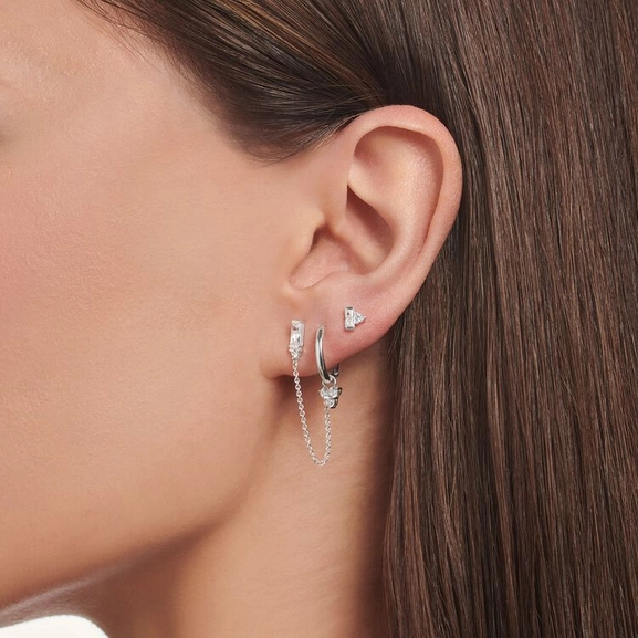 Einzel Ohrstecker Weisser Stein Silber von Thomas Sabo, Schneller Versand - Nordicspectra.de