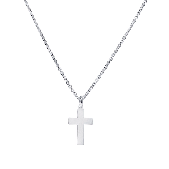 Classic Cross Necklace White Gold - Nordic Spectra - Suuri valikoima & ilmainen lahjapaketointi - Nordicspectra.fi
