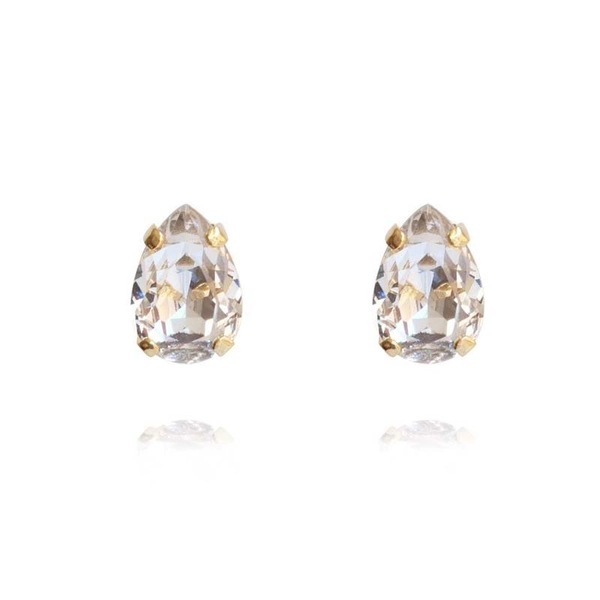 Petite Drop Stud Earrings Gold Crystal - Caroline Svedbom - Snabb frakt & paketinslagning - Nordicspectra.se