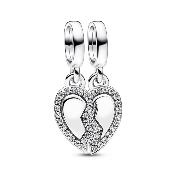 Freunde Teilbares Herz Charm-Anhänger - PANDORA - Nordic Spectra