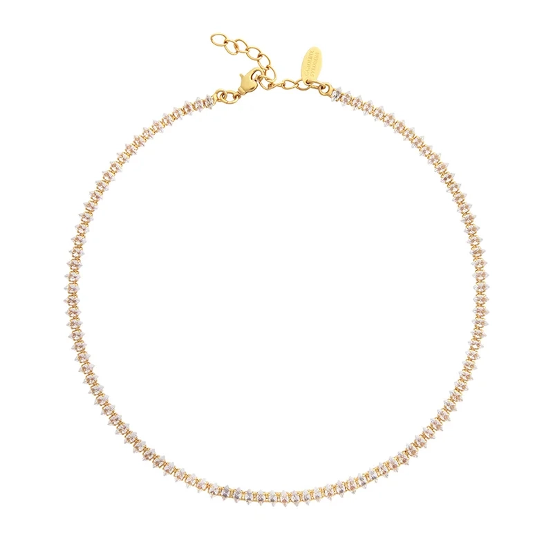 Caroline Svedbom – Crystal Navette Necklace Gold Crystal