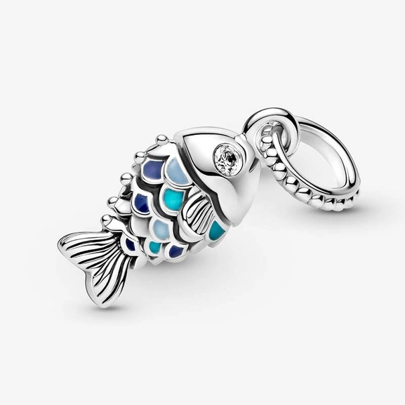 Fisch mit blauen Schuppen Charm-Anhänger - PANDORA - Schneller Versand