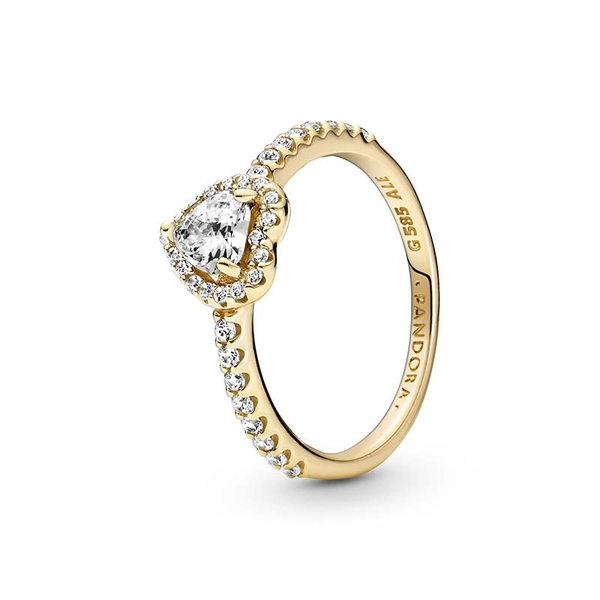 Upphöjda Hjärtan Ring 14K Guld - PANDORA - Snabb frakt & paketinslagning - Nordicspectra.se