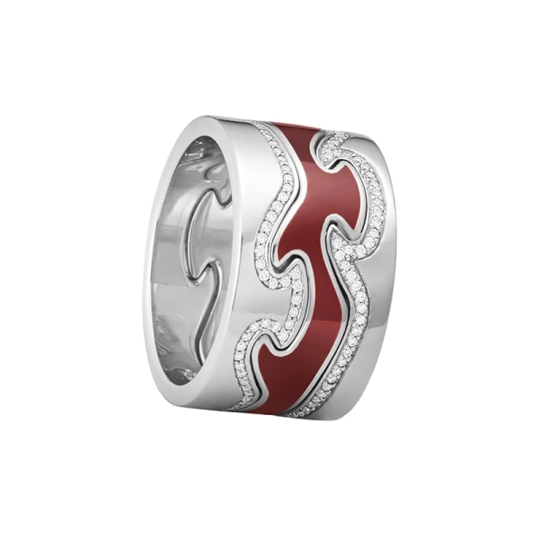 Fusion 3-delad Ring Vitguld Röd med Diamanter - Georg Jensen - Designsmycken med snabba & trygga leveranser - Nordic Spectra