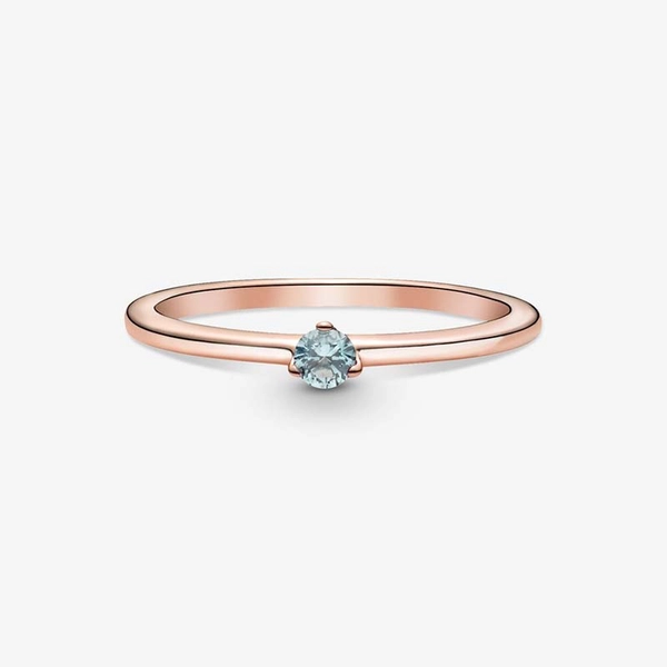 Ljusblå Solitärring Rosé - PANDORA - Snabb frakt & paketinslagning - Nordicspectra.se