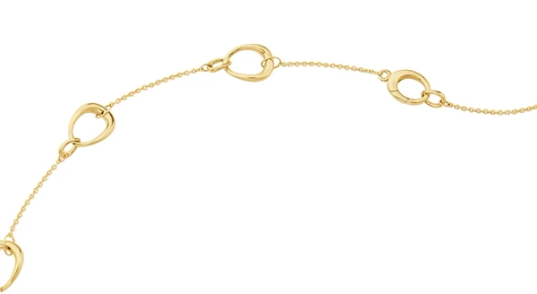 Offspring Multi Halsband Guld i 18K gult guld med ovala ringar på en fin kedja