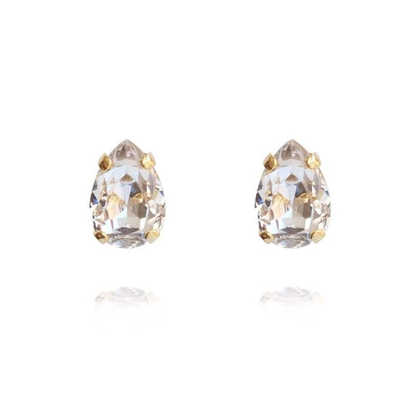 Petite Drop Stud Earrings Gold Crystal - Caroline Svedbom - Snabb frakt & paketinslagning - Nordicspectra.se