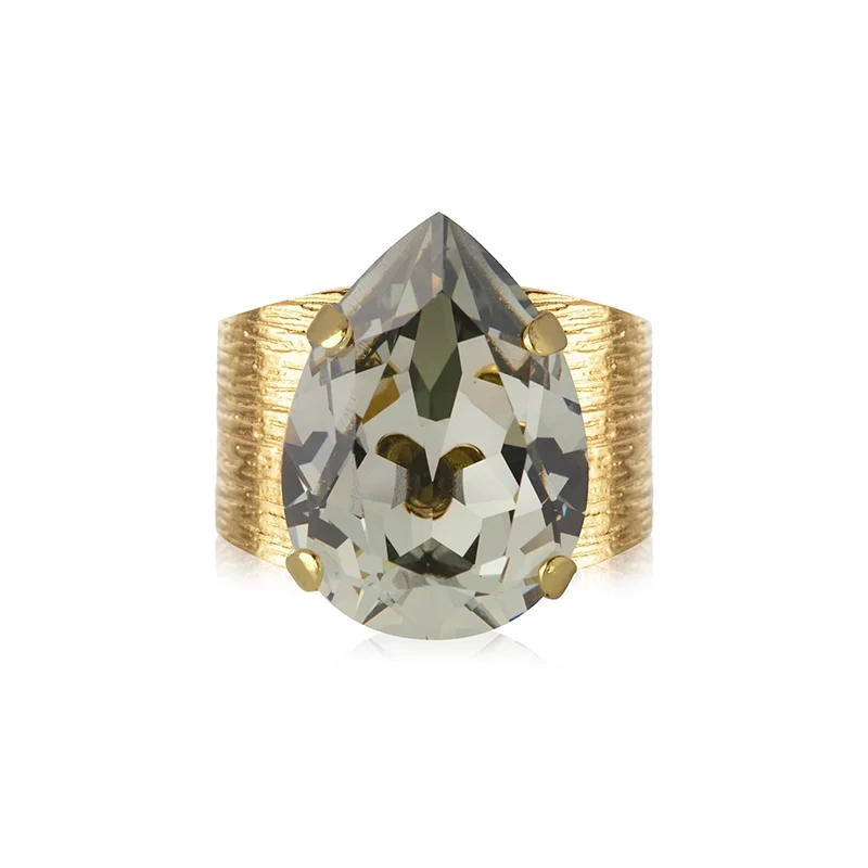 Caroline Svedbom - Classic Drop Ring Gold Black Diamond