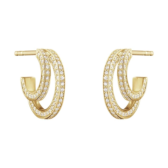 Halo Örhängen Guld med Dubbla Pavéinfattade 0.56 ct Diamanter - Georg Jensen örhängen - Snabb frakt & paketinslagning - Nordicspectra.se