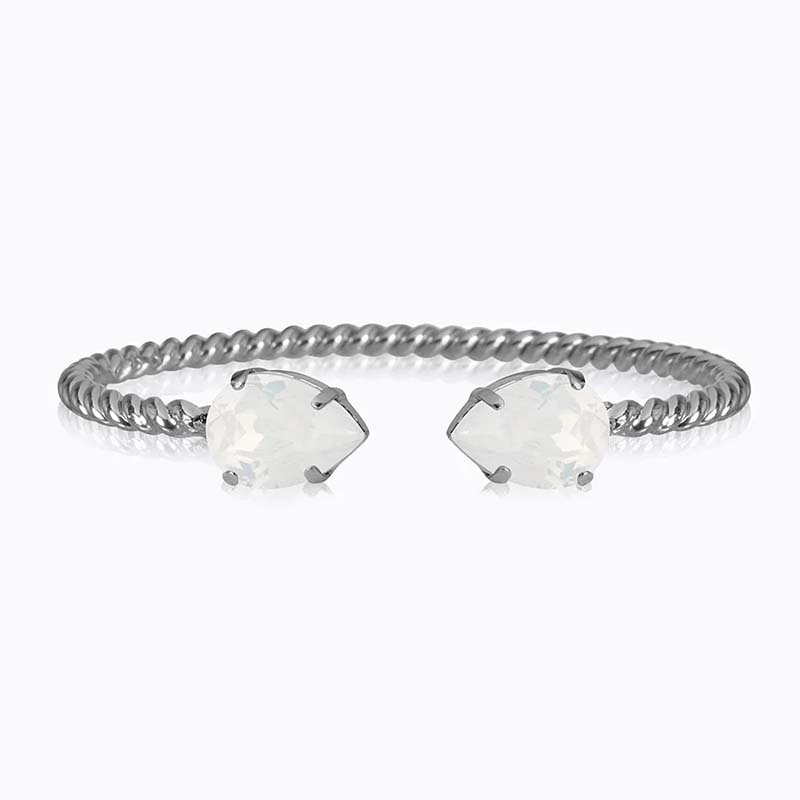 Caroline Svedbom - Mini Drop Bracelet Rhodium White Opal