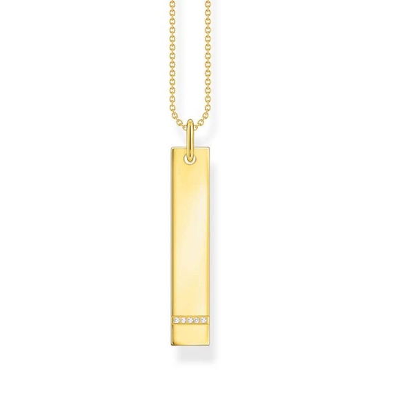 Halsband Tag med Vita Stenar Guld - Thomas Sabo halsband - Snabb frakt & paketinslagning - Nordicspectra.se