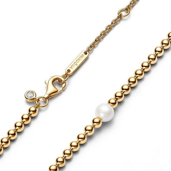 Behandelte Süßwasserzuchtperle & Kugeln Collier-Halskette - PANDORA - Nordic Spectra