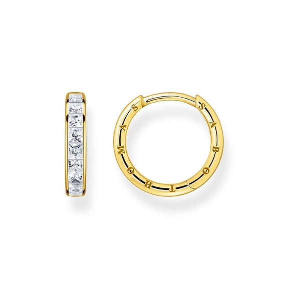 Creolen Weiße Steine Pavé Kleine Gold von Thomas Sabo, Schneller Versand - Nordicspectra.de