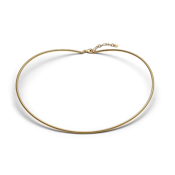 Goldfarbene Choker-Halskette von Pandora Moments aus 14-karätiger Goldplattierung mit einem eleganten