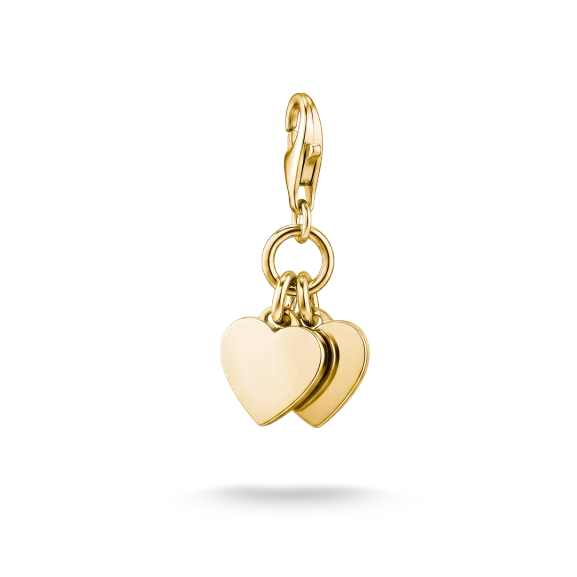 Double Hearts Charm Gold - Thomas Sabo - Suuri valikoima & ilmainen lahjapaketointi - Nordic Spectra