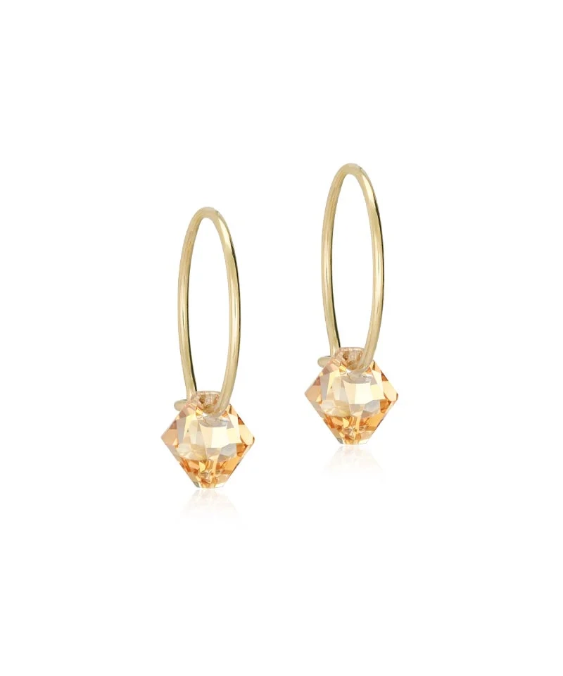 Blomdahl - GT Ear Ring 14 mm Bicone 6 mm Golden Shadow